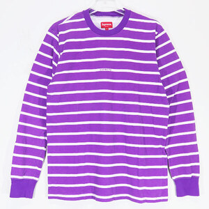 SUPREME シュプリーム 16SS PRINTED STRIPE L/S TOP ストライプ ロングスリーブ トップ ロンT カットソー 長袖 Tシャツ パープル Julk