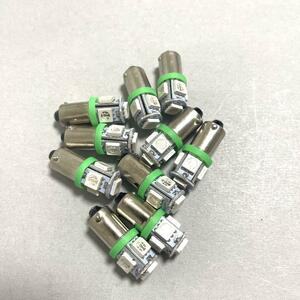 24V BA9S 緑 LED 5連 5050 10個デコトラトラック ポジション メーター ドアカーテシ トランク灯 ルームランプ マップランプ 室内灯