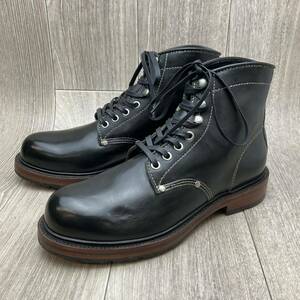 【アウトレット】SHOEISM◆レースアップブーツ◆ブラック◆サイズ8(26.0cm)紳士革靴 グッドイヤー製法ワークブーツ牛革アメカジ黒