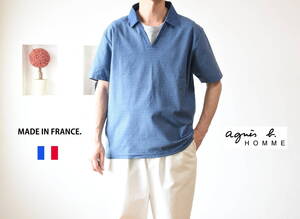 アニエスベーオム(agns b. HOMME) “フランス製”　スキッパー仕様ボーダーポロシャツ size３ 　MADE IN FRANCE.