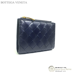 ボッテガ ヴェネタ （BOTTEGA VENETA） イントレチャート スモール 二つ折り ファスナーウォレット 財布 742330 スペース（新品）