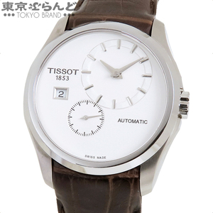 101776567 1円 ティソ TISSOT クチュリエ スモールセコンド T035.428.16.031.00 ホワイト SS レザー 箱・保証書付き 腕時計 メンズ 自動巻