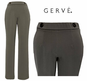 GERVE　ジェルベ　ウエストストレッチ　ストレッチツイル　ストレートパンツ　モカベージュ　size38　7号　Sサイズ　日本製