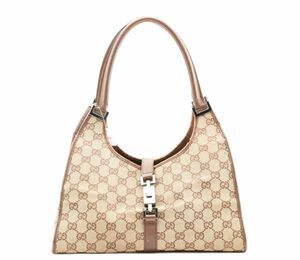 1円GUCCI　グッチ　ジャッキー　GGキャンバス　レザー　ハンドバッグ　トートバッグ　肩掛け　ロゴ金具　01719　24-3296