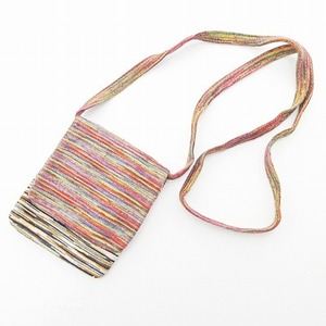 ミッソーニ MISSONI ミニショルダーバッグ サコッシュ ニット ボーダー マルチカラー 1004 レディース