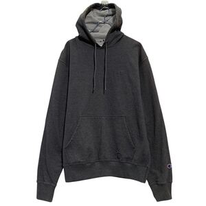 Champion ロゴスウェット パーカー M ダークグレー チャンピオン プルオーバー ポケット 古着卸 アメリカ仕入 a611-7342