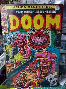 DOOM★ドゥーム★レトロゲームブリキ看板★ヴィンテージメタルサインボード★コミック風グッズ★アメリカン海外雑貨★ガレージや自室に★