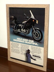 1980年 USA 80s 洋書雑誌広告 額装品 Yamaha XS Eleven XS1100 ヤマハ (A4size) / 検索用 店舗 ガレージ 看板 装飾 AD ディスプレイ