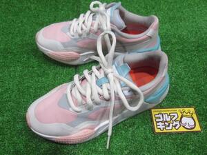 GK鈴鹿☆中古641 【24.5】 PUMA（プーマ）★194258★RS-G WMNS 04★スパイクレス ゴルフシューズ★ピンク×グレー★