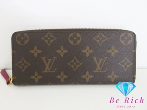 美品 ルイ ヴィトン LOUIS VUITTON モノグラム ポルト フォイユ クレマンス M60742 フューシャ LV ロゴ 長財布【中古】bs3451