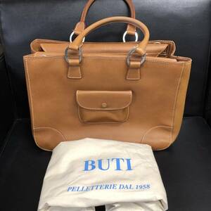 《バッグ》 イタリア製「BUTI：ブティ トートバッグ」 ライトブラウン ブーティ ハンドバッグ ブランド袋あり 中古