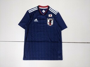 2．日本代表 17/18 アディダス JFA adidas ロゴ 日の丸 国旗 サッカー ユニフォーム ゲーム シャツ メンズＳ ネイビー赤白 x707