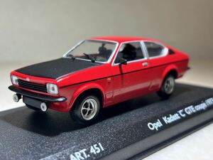 1/43 「オペル カデットC クーペ GTE」レッド　1973年 「いすゞ ジェミニ クーペ」 兄弟車 ディテイルカーズ製　ART.451