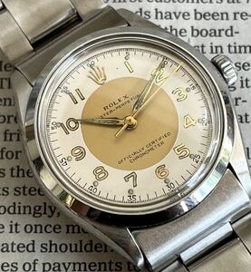 ROLEX ロレックス オイスターパーペチュアル 1002 ツートンダイヤル CAL1030 OYSTER PERPETUAL Twotone Color Dial AlphaHand Vintage