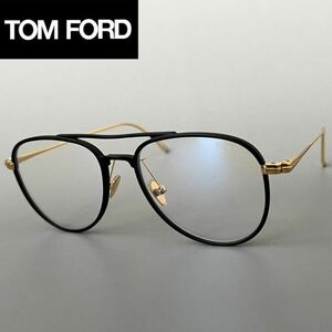 【1円スタート】 トムフォード ティアドロップ メガネ TOM FORD メンズ レディース ブルーライトカット ブラック ゴールド 黒 金 眼鏡