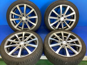 【社外品】　ロジャム　ROJAM　タイヤホイール　4本セット　215/45R18　ドラゴンスポーツ　2021年36週製　18ｘ7.0J　18インチ　残り溝2㎜