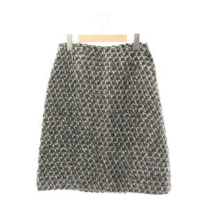 イエナ IENA 21AW maison LINTON Tweed ミニスカート フレア ラメ 36 S グレー 白 ホワイト 21060900211030 /AT レディース