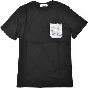 Tシャツ 半袖 胸ポケット付き 名探偵コナン　Lサイズ black黒 CN1182-451