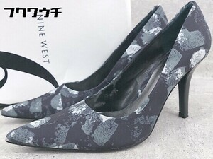 ◇ ◎ NINE WEST ナインウエスト ポインテッドトゥ ヒール パンプス サイズ5 M ブラック グレー レディース