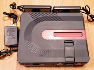 【動作確認済】SHARP シャープ ツインファミコン TWIN FAMICOM 前期型 黒 AN-500B 純正ACアダプター付【メンテナンス済】