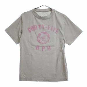 4-0831S♪45R/45rpm ステンシルスティービー君の90845星Tシャツ 定価11000円 半袖 グレー フォーティーファイブアールピーエム 246181