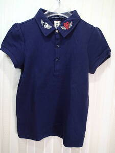 ★スコッチ アンド ソーダ/SCOTCH＆SODA 130㎝ぐらい★未使用品/襟ワッペン付き半袖ポロシャツ（ネイビー）ｔ1120