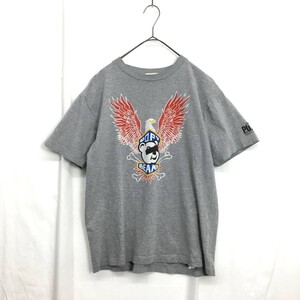 JZ0009★BEAMS / GOODLUCKFIX P.O.P.T. : プリントTシャツ★M★グレー系 ビームス