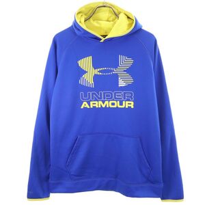 アンダーアーマー 長袖 パーカー XL ブルー UNDER ARMOUR 裏フリース キッズ