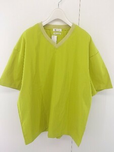◇ TAKEO KIKUCHI タケオキクチ Vネック 半袖 Tシャツ カットソー サイズL ライトグリーン メンズ
