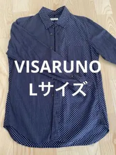 VISARUNO ドット柄 長袖シャツ Lサイズ