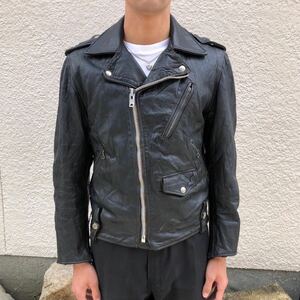 貴重 36サイズ 70s schott 前期 Brosタグ USA製 ワンスター ライダースジャケット ダブルライダース ショット 60s ヴィンテージ レザー