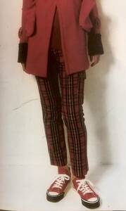 【初期 名作 美品】アンダーカバー チェック パンツ 赤 レッド 96A/W WIRE ワイヤー期 undercover AFFA JONIO パンク オリジナル ポケット