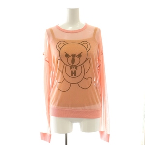 ヒステリックグラマー BEAR & DIRTY HYSTERIC プルオーバー カットソー 長袖 ノースリーブ レイヤード F ピンク 黄色 レディース