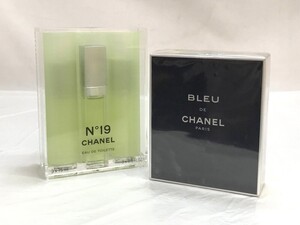 1000円スタート 香水2点 CHANEL シャネル No19 3x15ml/ブルードゥシャネル 3x20ml EDT 付属品有 フレグランス 化粧品類 12 L3038★