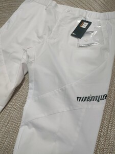 新品 定価16500 マンシング ウエストゴム ストレッチ パンツ w92 接触冷感 ホワイト 白 メンズ MunsingWear スラックス エンボイ 