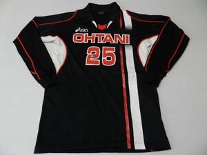 asics/アシックス製！【★『OHTANI/大谷！＃25』高校・大学！/ブラック！クラブ・部活！】バレーボール・ユニフォーム！/Lサイズ