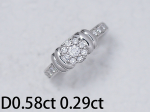 音羽屋■ ダイヤモンド/0.58ct 0.29ct Pt900 2WAY プラチナ エタニティ リング 11.5号 仕上済