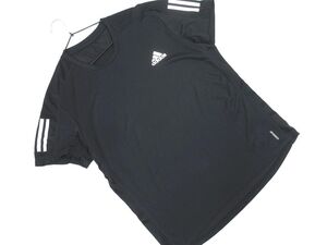 ネコポスOK adidas アディダス ロゴ トレーニングウェア Tシャツ sizeXO/黒 ■◆ ☆ ehc8 メンズ