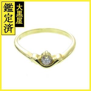 JEWELRY　ノンブランドジュエリー　貴金属・宝石　リング　K18イエローゴールド　ダイヤモンド0.10ct　1.8g　10.5号　【205】