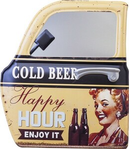 新品 インテリア 壁掛け 鏡 アメリカン カー ドアミラー Car Door Mirror "COLD BEER"