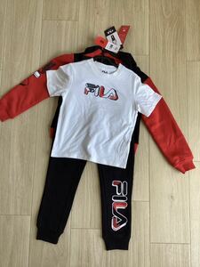 110 FILA フード付きパーカー　ジャージ下　半袖Tシャツ　3点セット販売　お得　長袖上　ロングパンツ　上着　USサイズ6