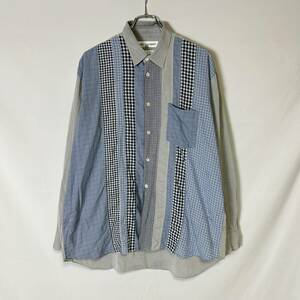 貴重 90s フランス製 正規品 COMME des GARCONS SHIRT コムデギャルソン シャツ 再構築 リメイク シャツ 長袖 ヴィンテージ M