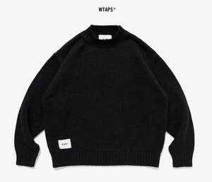 【02】WTAPS 24aw 242MADT-KNM01 DUANE / SWEATER / POLY BLACK KNIT