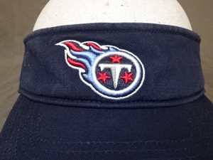 激レア USA購入 NFL アメリカンフットボール テネシー タイタンズ 【Tennessee Titans】ロゴ刺繍入り サンバイザ ネイビー 中古品