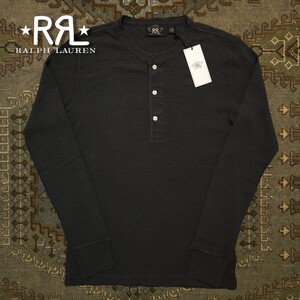 【名作品】 RRL Henleyneck Thermal Shirts 【M】 ヘンリーネック サーマル シャツ 木村拓哉着用 ワッフル 黒 RalphLauren 新品 キムタク