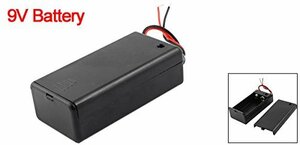  電池ホルダー 電池ケース カバー 1 x 9V電池用 ON/OFFスイッチ ブラック キャップ付き 2線式　新品即納