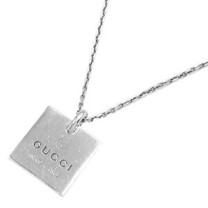 グッチ アクセサリー GUCCI トレードマーク スクエア ペンダント ネックレス AG925 スターリングシルバー 223869 OJ10146