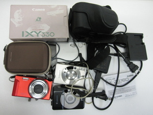 ☆Canon、CASIO、OLYMPUSL、Nikon「IXY 310,320,330/EXILIM EX-ZS160/u830、C750/COOLPIX S1」コンパクトカメラ 7点セット☆