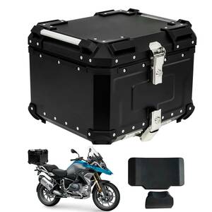 バイク用 リアボックス 55L 大容量 トップケース バイク ボックス ケース パニアケース 汎用 取付ベース付 キーロック 鍵2本 バックレスト