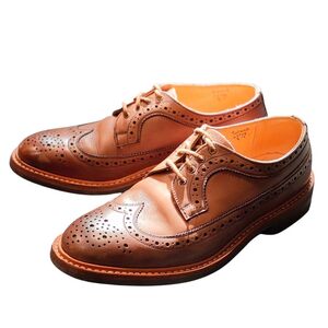 トリッカーズ レザーシューズ ロングウイングチップ M5164 ブラウン メンズ サイズ8 Tricker’s ビジネスシューズ 約25.5cm【LA】【中古】